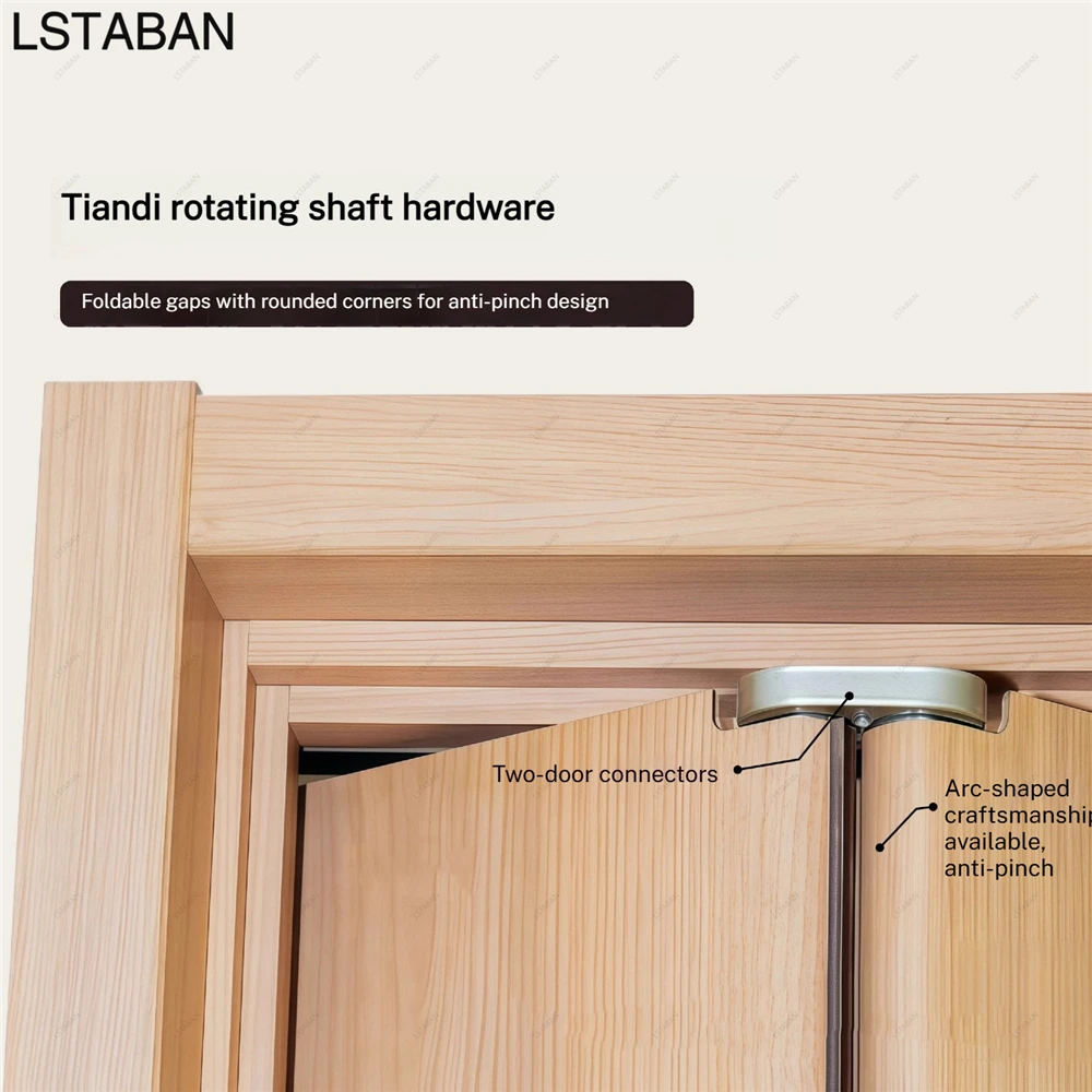 Japanese Style 37 Split Folding Door Hinge Hardware Top Mount Track No Bottom Rail Bathroom Interior Door Space Saving System