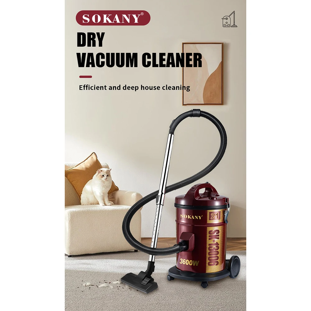 Household High-capacity Vacuum Cleaner Detachable Brush Head with Wheels Suitable for Hard Floors, Carpets, Pet Hair