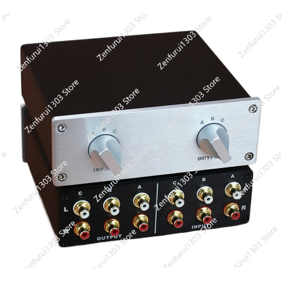HIFI dual-channel audio signal switcher high-end audio splitter Power amplifier manual switcher 4-1, 3-3 no need to plug in
