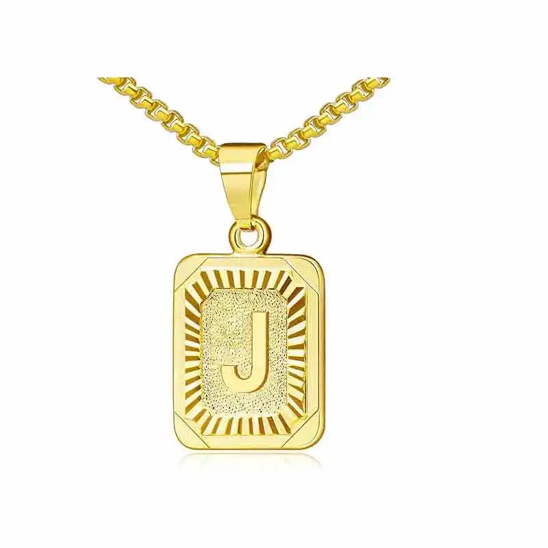 

LW021 Gold Initial Necklaces for Women Men Gold Letter Necklaces 26 Capital A-Z Letter Pendant Necklaces