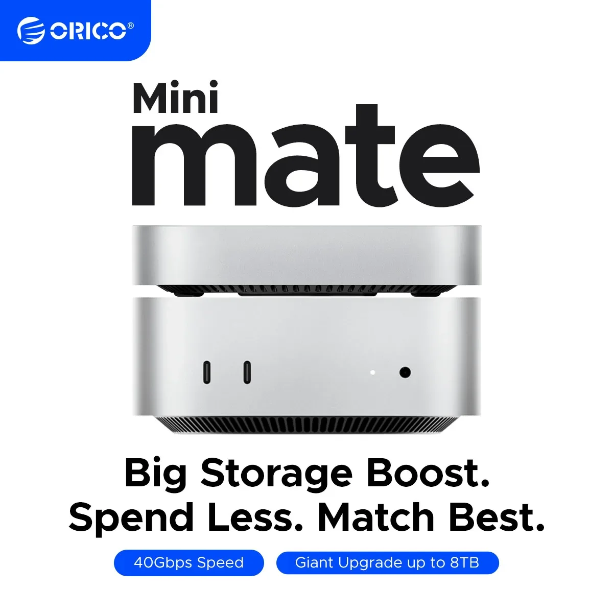 ORICO MiniMate External SSD Storage Expansion 40Gbps 20Gbps Desktop Dock for MacMini 4 with 512GB 1TB 2TB 4TB 8TB SSD Storage