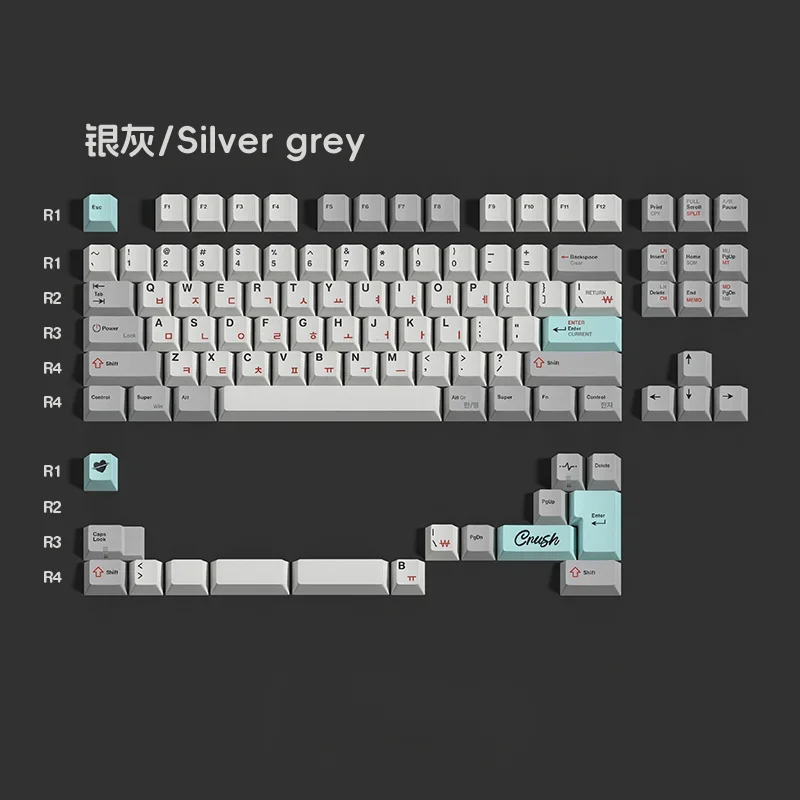 Crush80 Korean Keycaps Set 104 Key Custom Thermal Sublimation PBT Cherry Profile Key Caps Mechanical Keyboard Gaming Accessories