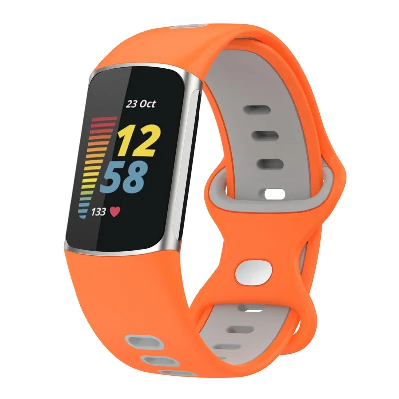 Silicone Strap For Fitbit Charge 5 6 Band Adjustable Replacement Bracelet For Fitbit Charge 6 5 Sports Fitness Smart Watch Belt - view 2