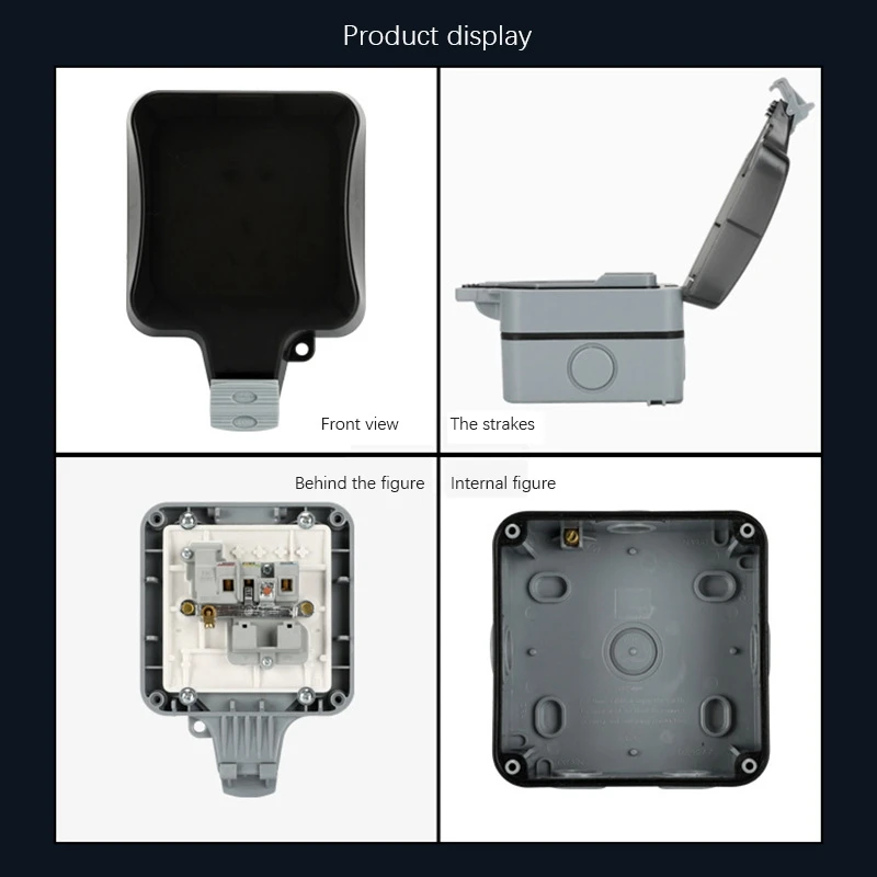 NEW HOT In Stock-IP66 Outdoor Extension Lead 13A Rainproof Charging Socket Outdoor Socket Waterproof Box With Independent Switch