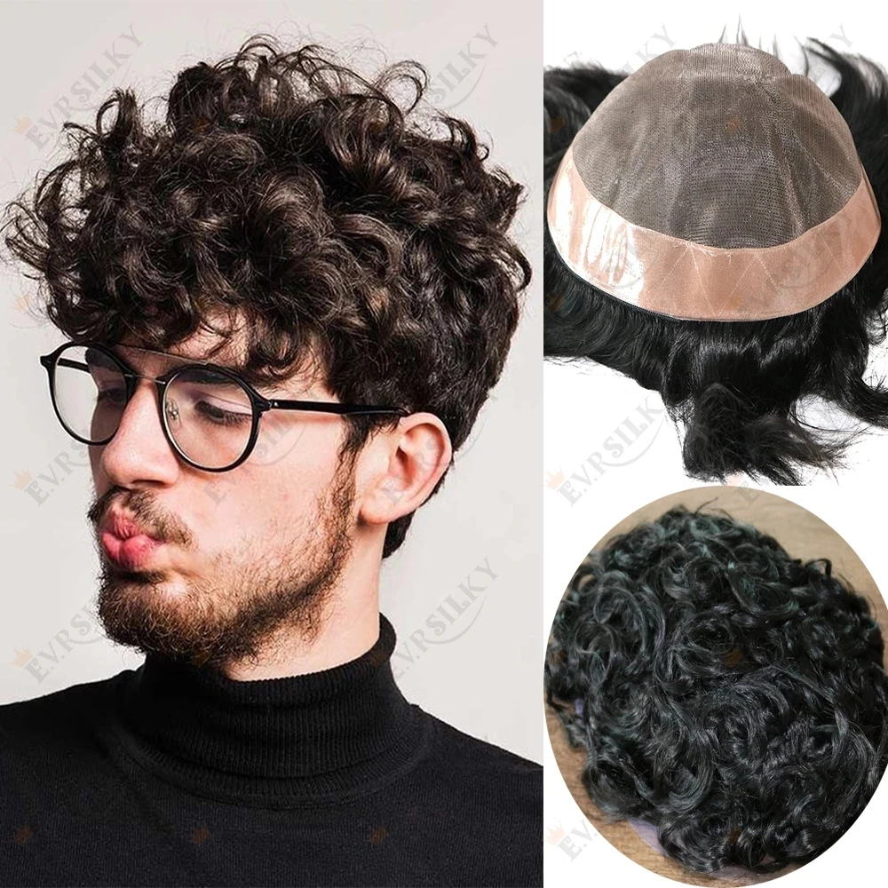 Mono PU peruca base para homens, prótese de cabelo masculino, cabelo humano, substituição do cabelo, sistema respirável, toupee durável, capilar