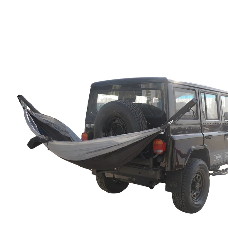 

2024 Portable Two-Person Nylon Swing Hammock Hot Sale Steel Fabric For Outdoor Camping Car Offroad Travel Hitch Mounted Hanging
