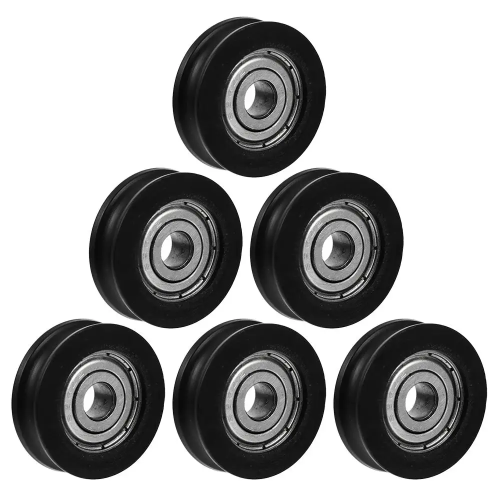 

6pcs Door Bearing Pulley Nylon Coated Drawer Roller Wheel Aluminum Alloy Sliding Gear Furniture Caster Smooth Quiet