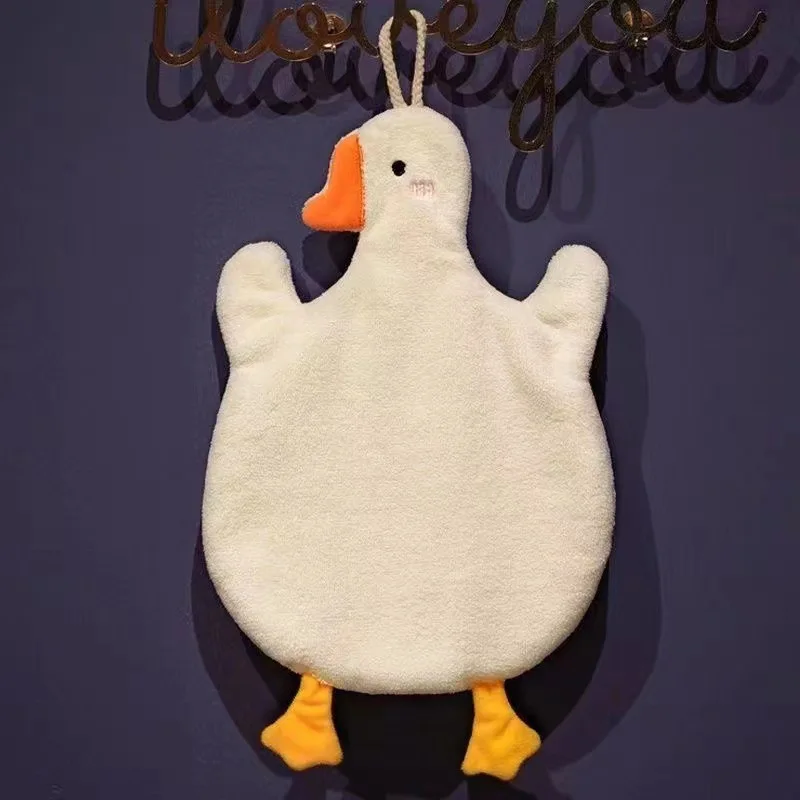 

Cartoon Goose Hand Towel Kitchen Bathroom and Toilet Hand Towel Hanging Type with Super Water Absorption Quick Drying It Is Hard