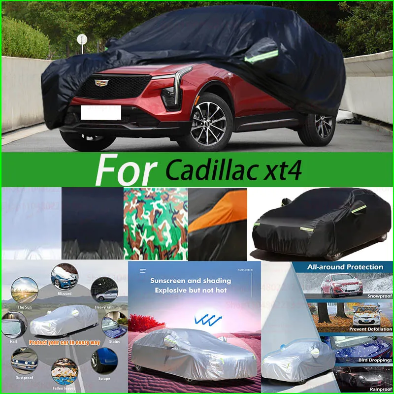 

Наружная защита, полный автомобильный чехол, снежный чехол, солнцезащитный козырек, водонепроницаемый, пылезащитный, внешний черный автомобильный чехол для Cadillac Xt4