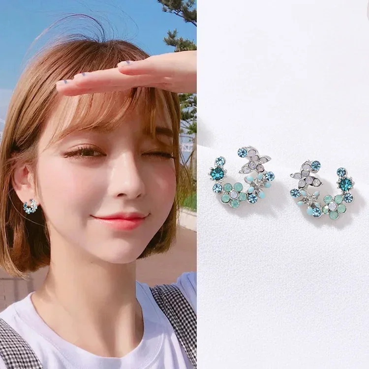 New Design Hot Sale Fashion Jewelry Simple Garland Shell Drop Oil Crystal Cute Earrings  earrings for women