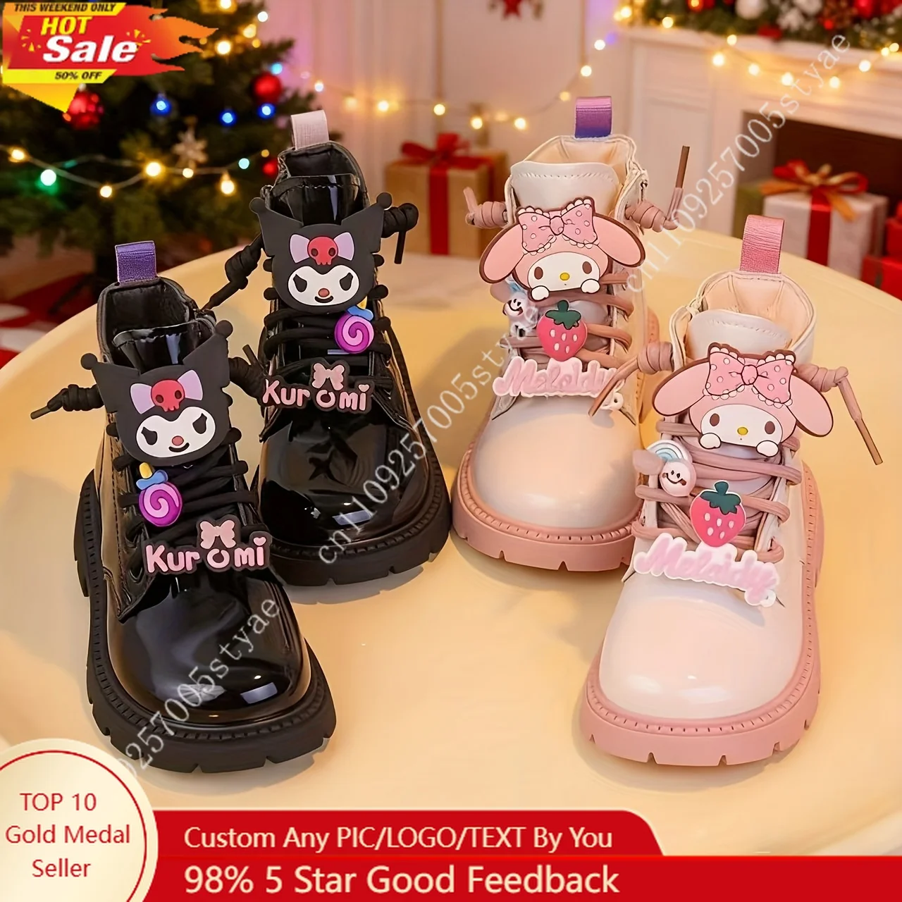 

Kuromi Thin Short Boots Girls' Cartoon Summer Princess Boot Suitable for Middle and Big