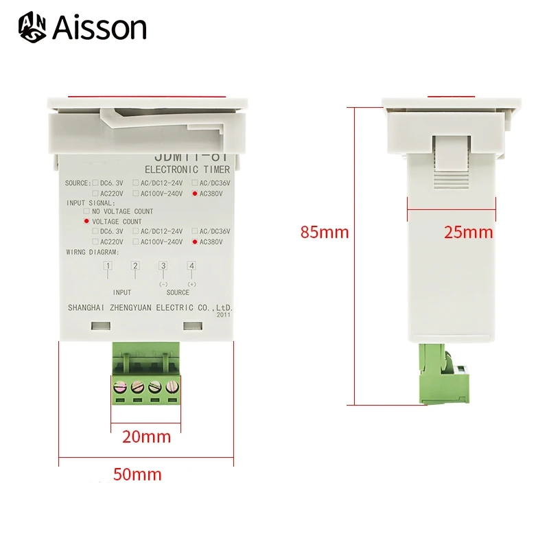 JDM11-6T Electronic LED 6-digit Digital Time Counter Accumulation Cumulative Timer Power Outage Memory AC220V DC24V