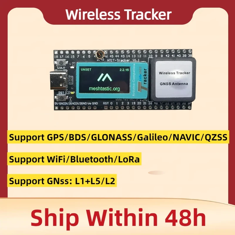 Heltec Wireless Tracker GPS L5 IOT Accessory for Arduino Wi-Fi, LoRa, Bluetooth, GNSS Type-C OLED Display ESP32-S3 SX1262