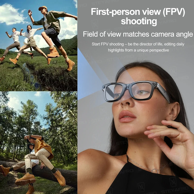For Xiaomi Camera Smart Glasses AI Translation Bluetooth Call/Music Headset Record Photo Recognition Outdoor Anti UV Sunglasses - Detail 1