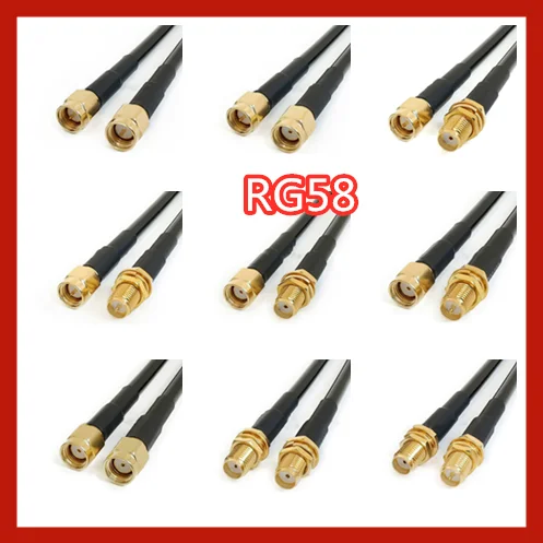 

Кабель RG58, адаптер SMA-SMA, штекер SMA в разъем SMA/RP-SMA, гнездо и штекер 50-3, RF коаксиальный кабель 50 Ом 0,1-20 м