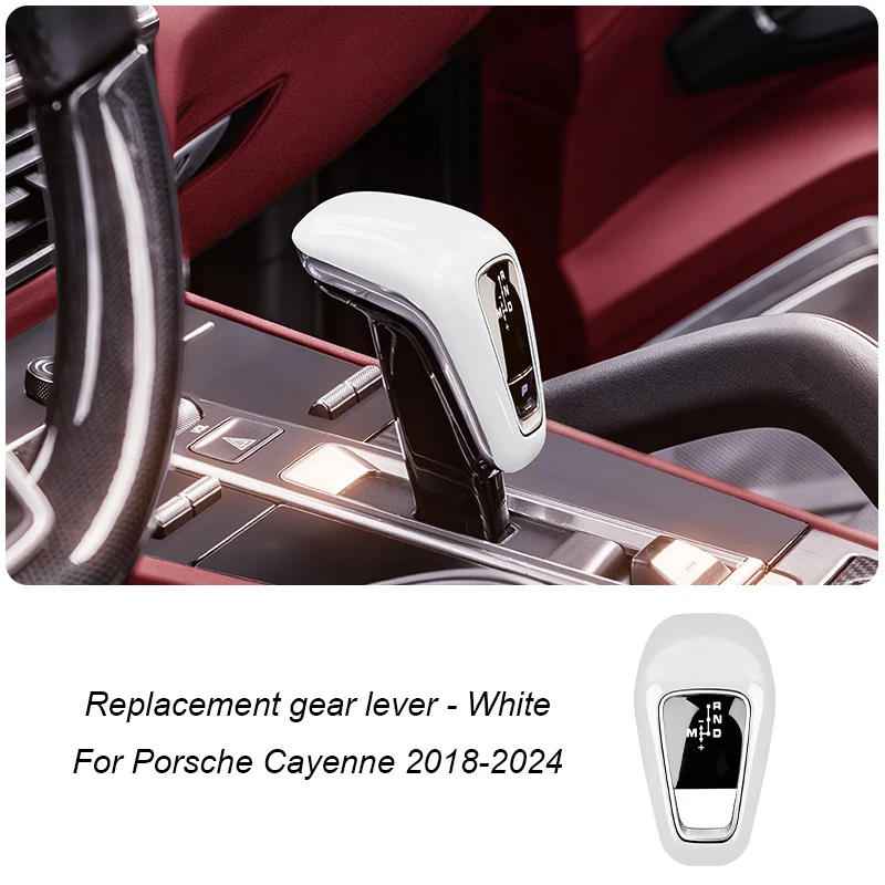 Car Gear Head Lever Shift Knob Replacement Interior Modification For Porsche Cayenne 2018 2019 2020 2021 2022 2023 2024