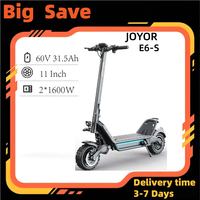 JOYOR E6S Electric Scooter Off-Road Dual Drive 3200W Powerful 60V 31.5Ah Battery Foldable 2-Wheel Chain Bike for Sports And Ente