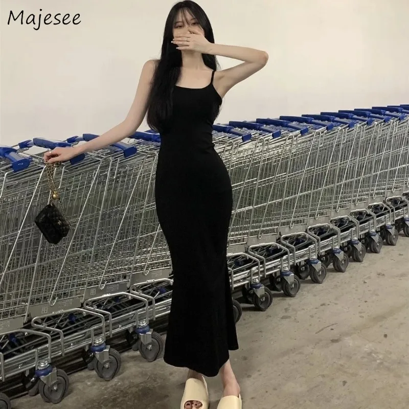 

Dresses Women Spaghetti Strap Solid Skinny Korean Fashion Solid Summer Hot Girls Daily Chic Popular Summer Vestidos Y2k Sexy