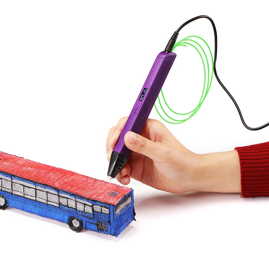 2020 Nieuwe 3D Professionele Afdrukken 3D Pen Ondersteuning Abs Pla Filament Tekening Pen Met Oled-scherm Printing Pen Met 5V 2A Adapter