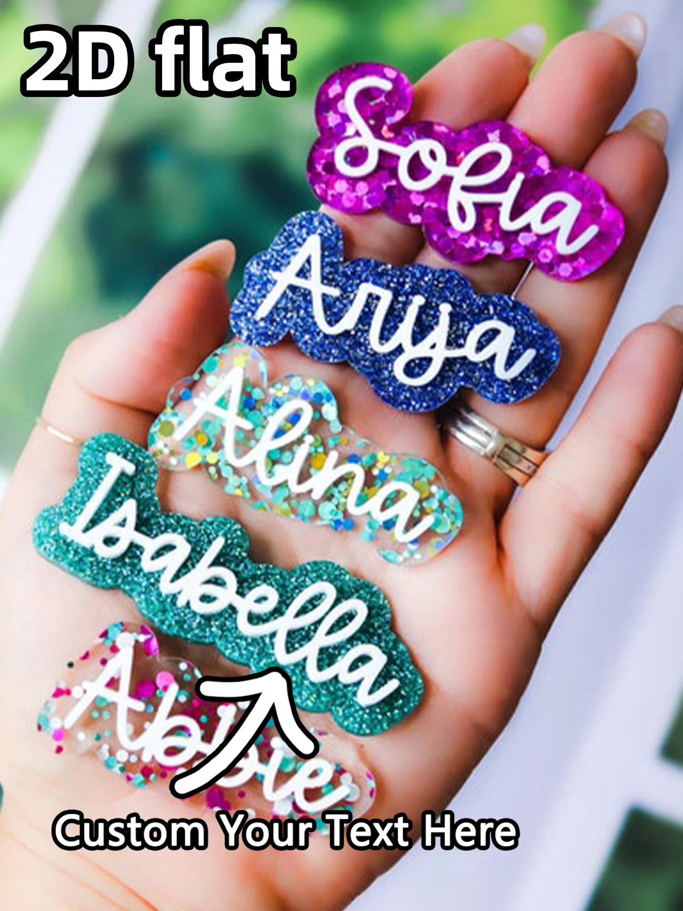 1PC Custom Colorful Hair Clip - Personalized PMMA Laser Engraved Name Artistic Unique Gifts for Teens Daily Use