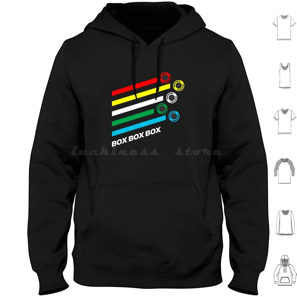 Box Box Box Tyre Compound Options Hoodie Cotton Long Sleeve Racing Car Racer Race Grands Prix Gp Tyre Compound Sport Wheel