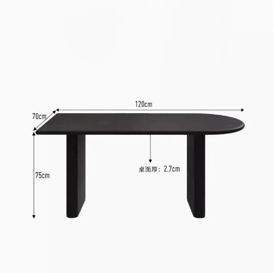 Solid Wood Semicircle Dining Table French Retro Domestic Dining Table