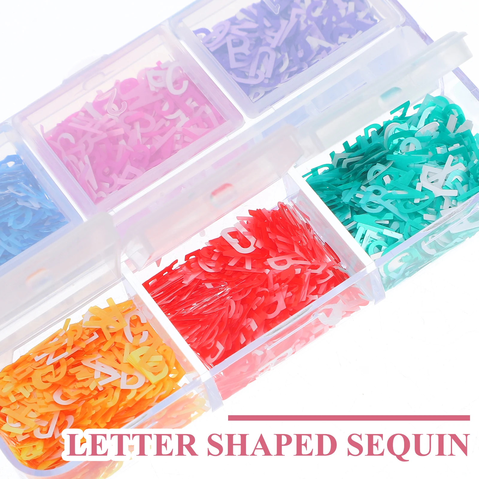 

Letter Shaped Sequins Nail Art Makeup Decorations Diy Manicure Supplies For Party Rave Masquerade Wedding Nail Salon Use
