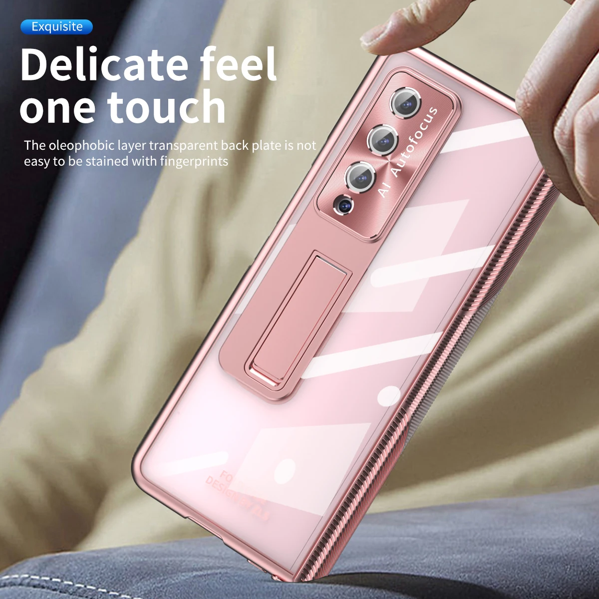 With Pen Plating Clear Magnetic Case For Samsung Galaxy Z Fold 4 3 5 6 Full Screen Protector Transparent Kickstand Phone Cover