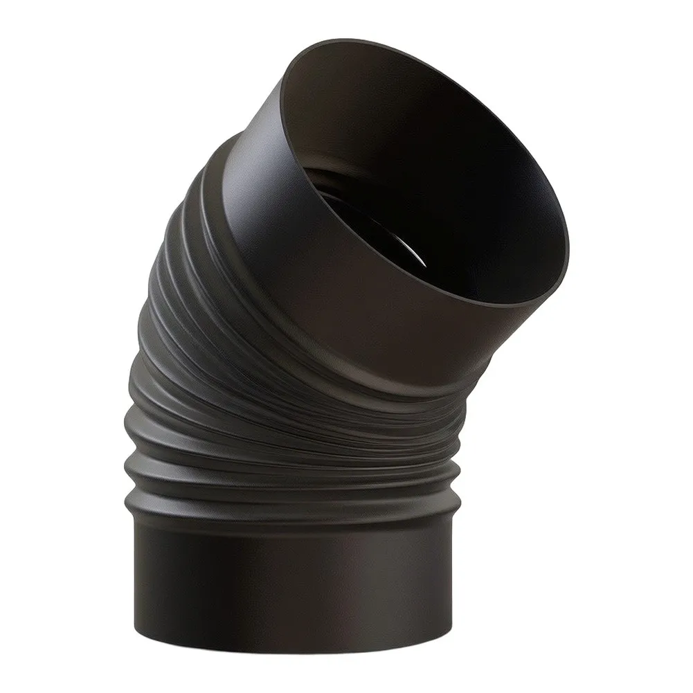 45Degree Stove Pipe Elbow For Chimney & Fireplace, Heat Resistant Flue Gas Vent Connector, Secure Ribbed Design For Stoves