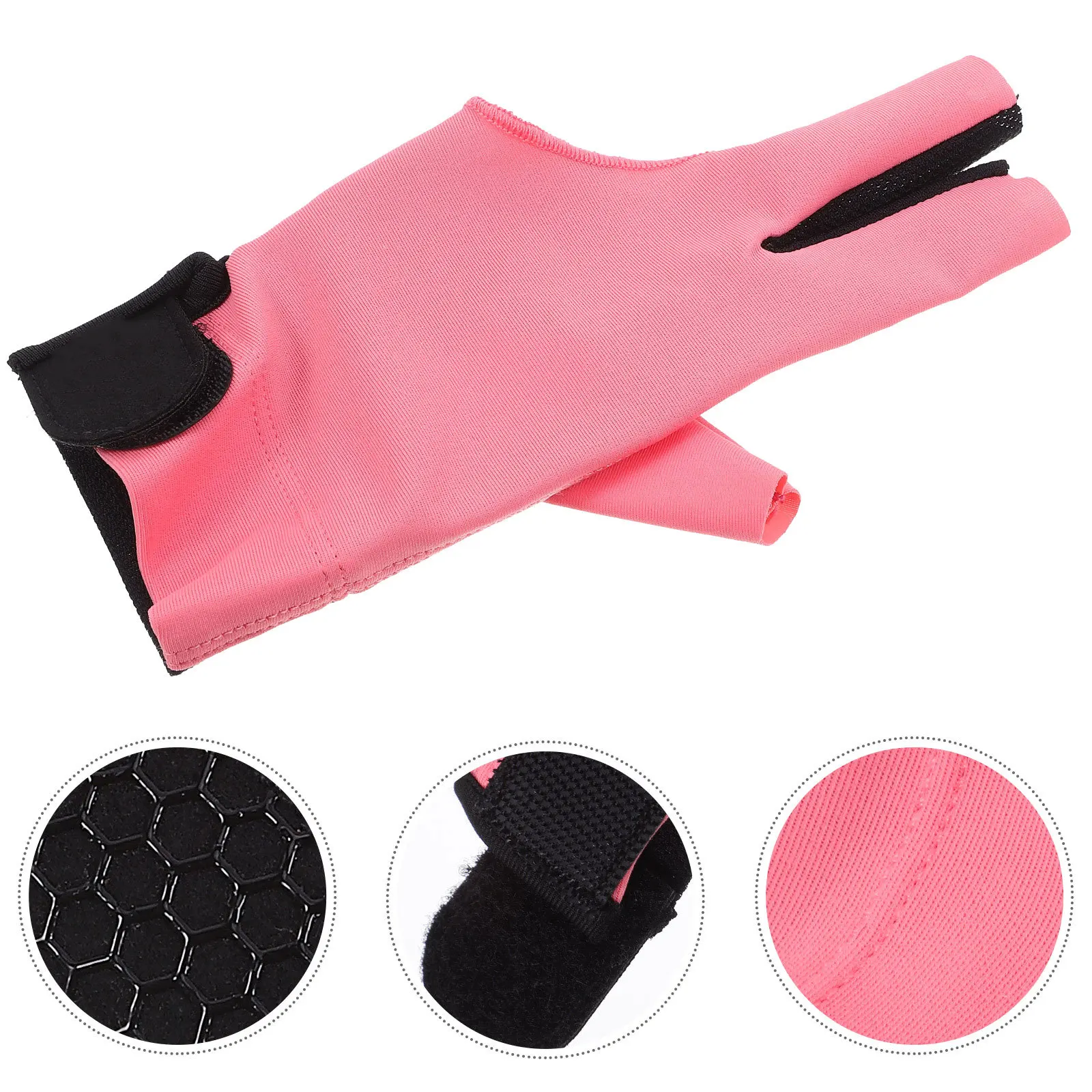 

Износостойкая бильярдная перчатка с 3 пальцами, противоскользящая, с эластичной поддержкой запястья, для улучшения игрового процесса, цвет персиковый