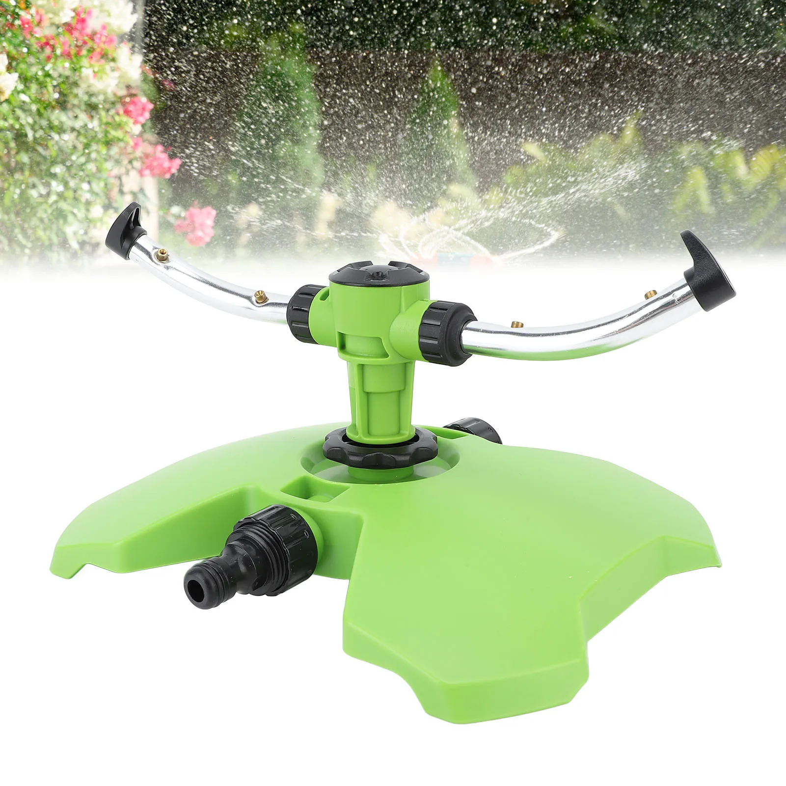 

Lawn Sprinkler Garden Sprinkler Automatic 2 Arm Rotating Irrigation Grass Water Sprinkler System Imitation Raindrop For Yard