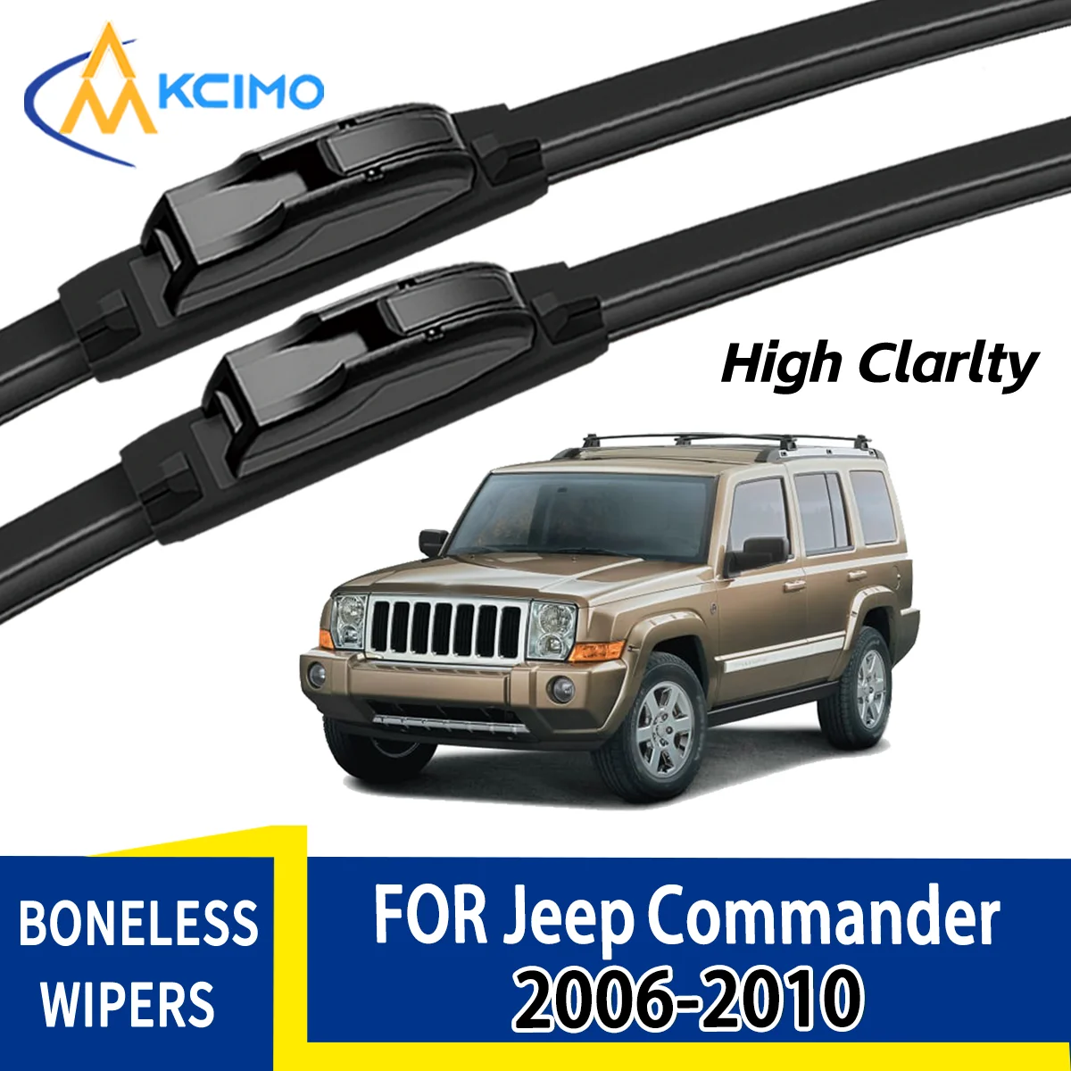 Für Jeep Commander XK 2006-2010 Automobile Langlebige, leise Frontscheibenwischerblätter Auto-Fenster-Ersatzzubehör