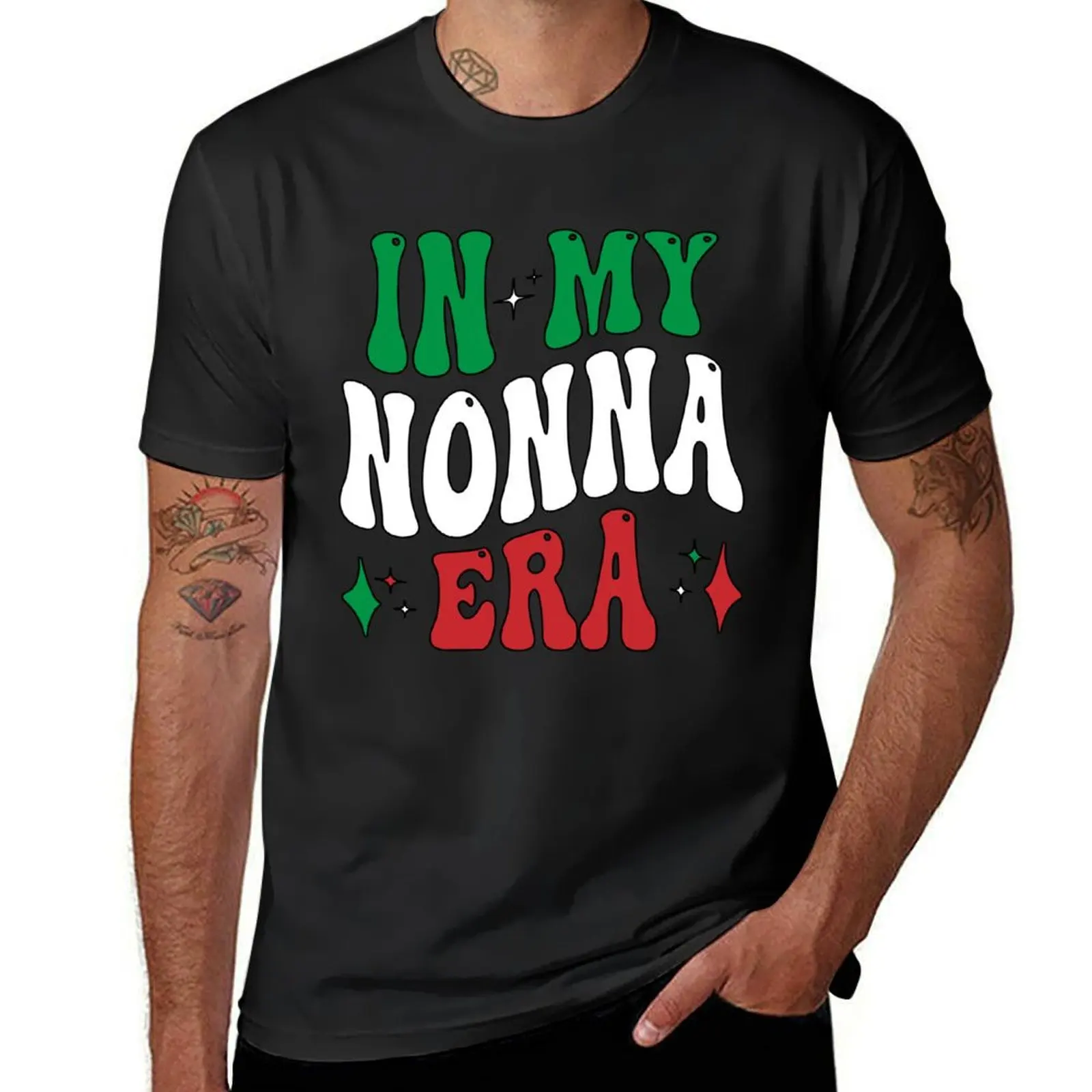 

In My Nonna Era Groovy Retro italian Grandma Mothers Day T-Shirt sports fans blacks boys whites black t-shirts for men