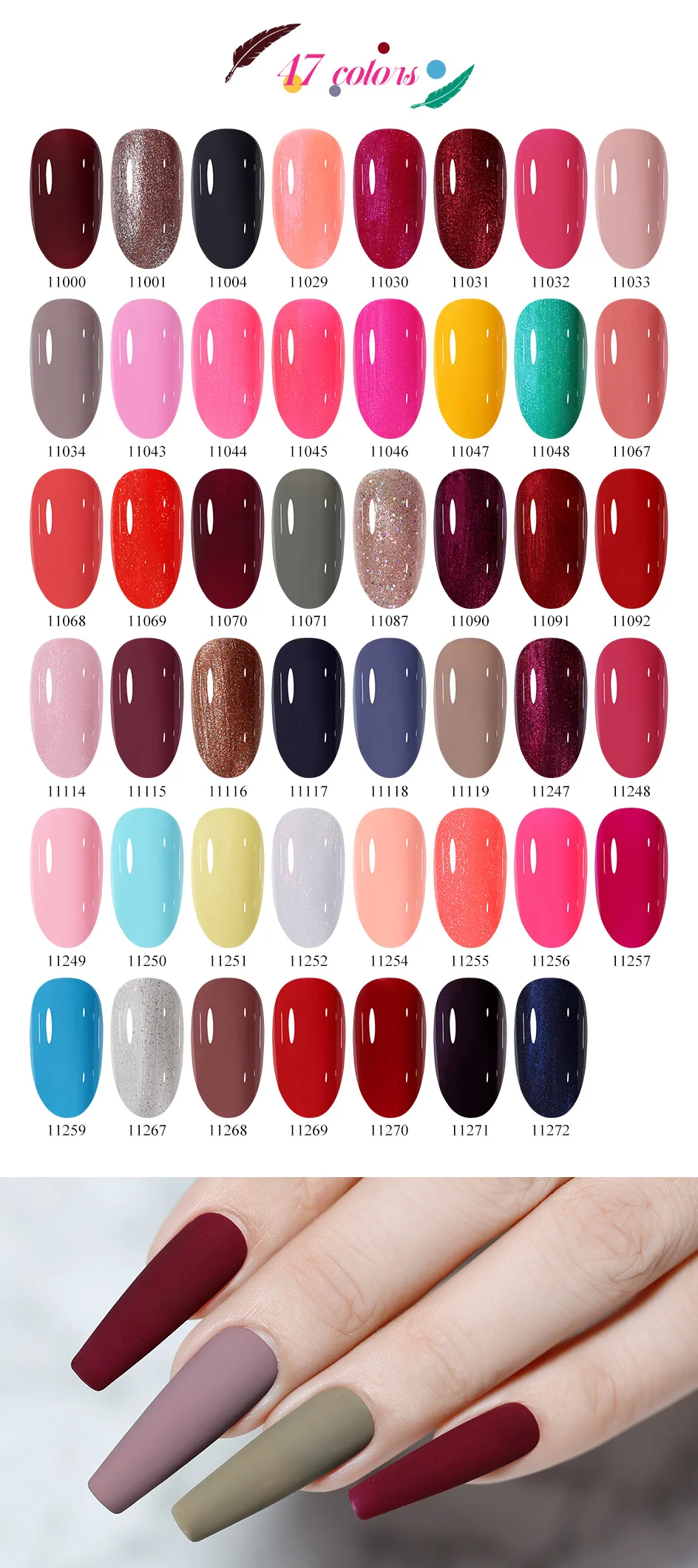 Arte Clavo Gel-Nagellack, 400 Farben, 15 ml, semi-permanenter Gel-Lack, Basis-Decklack, Nagelkunst, Maniküre, Soak Off-LED, UV-Salon-Gel – Detail 8