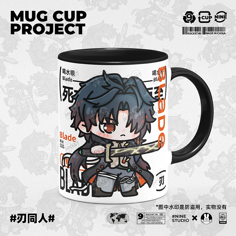 

Original Anime Honkai: Star Rail Blade Cartoon Ceramic Coffee Mug Cup Cosplay Game Water Cup With Lid Spoon Birthday Gift