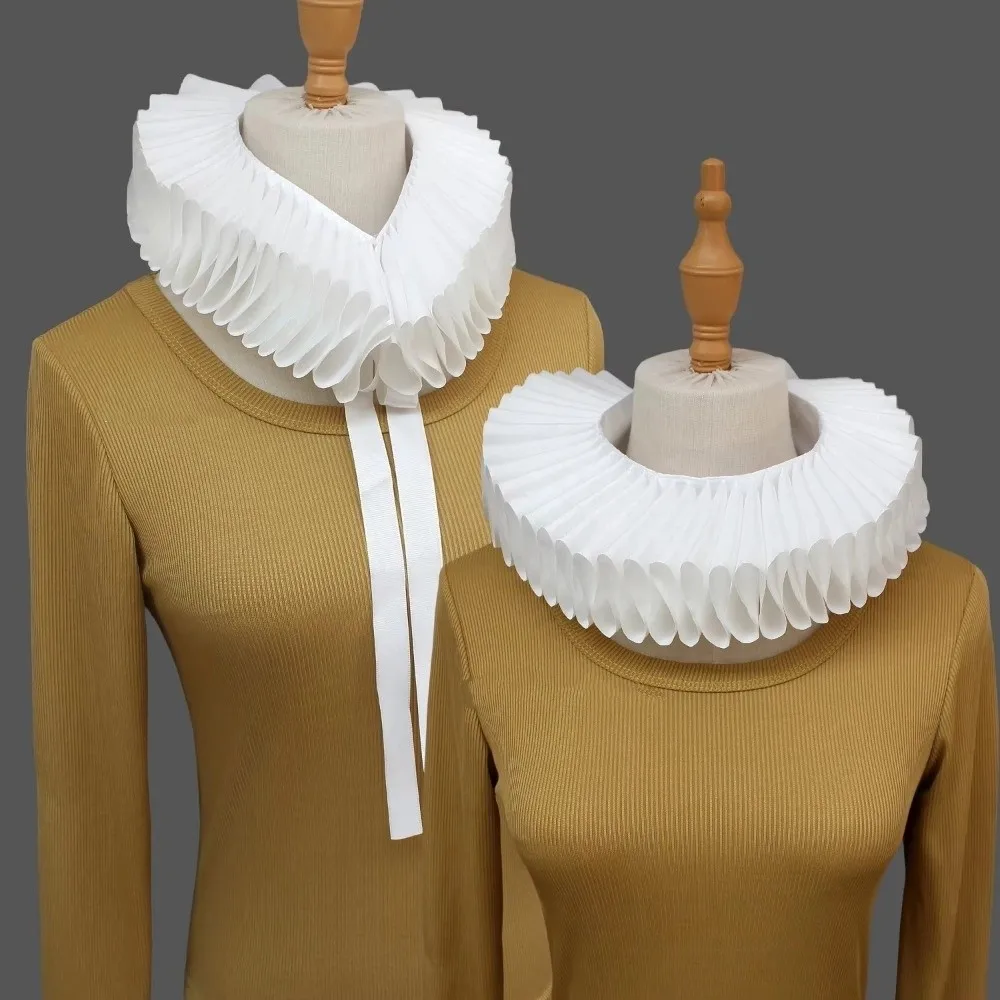 

Креативный накладной воротник с рюшами, чистый дворец ручной работы, аристократическое литературное ожерелье, шаль, съемный воротник-лава, костюм для косплея