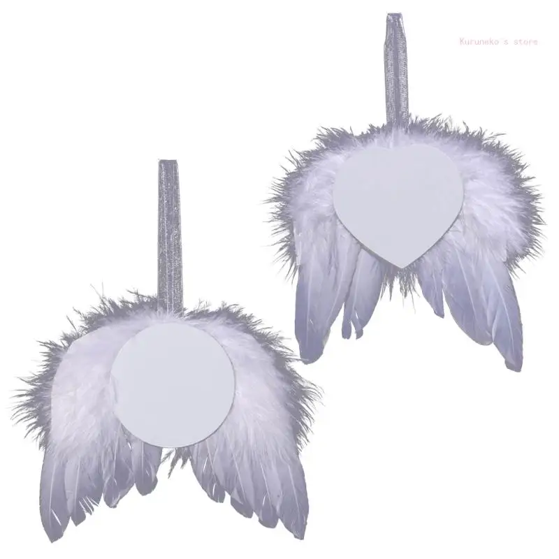 

Festive Christmas themed Blank Sublimation Pendant WhiteAngel Wings Ornament