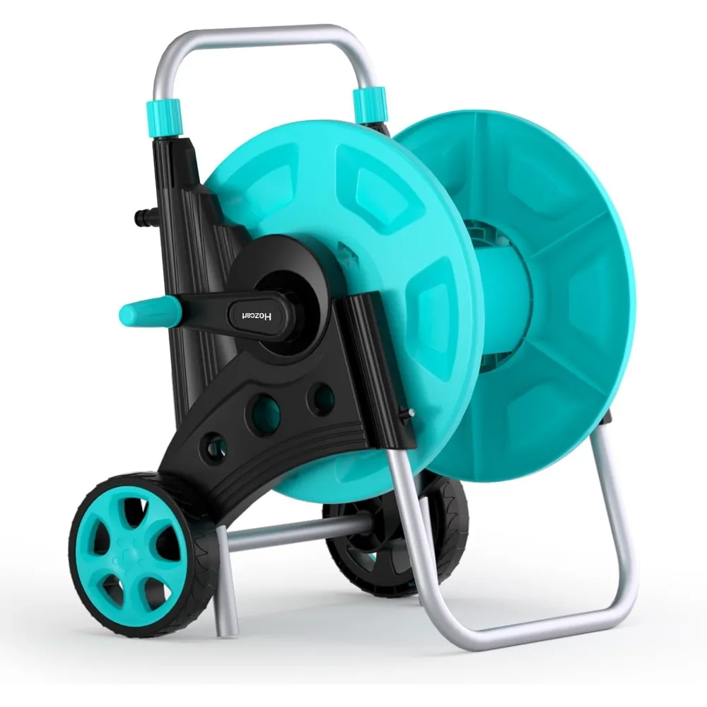 

Garden Hose Reel for Outside,Hold Up to 100 ft of 5/8’’ Hose,Portable Hose Reel Cart with Adjustable Armrests and 2 Wheels,Durab