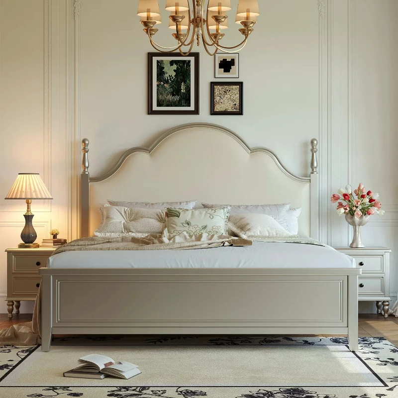 Modern Luxury Bed Queen European Children Queen Full Simple Sleeping Bed Bedroom Headboards Letto Matrimoniale Home Furniture