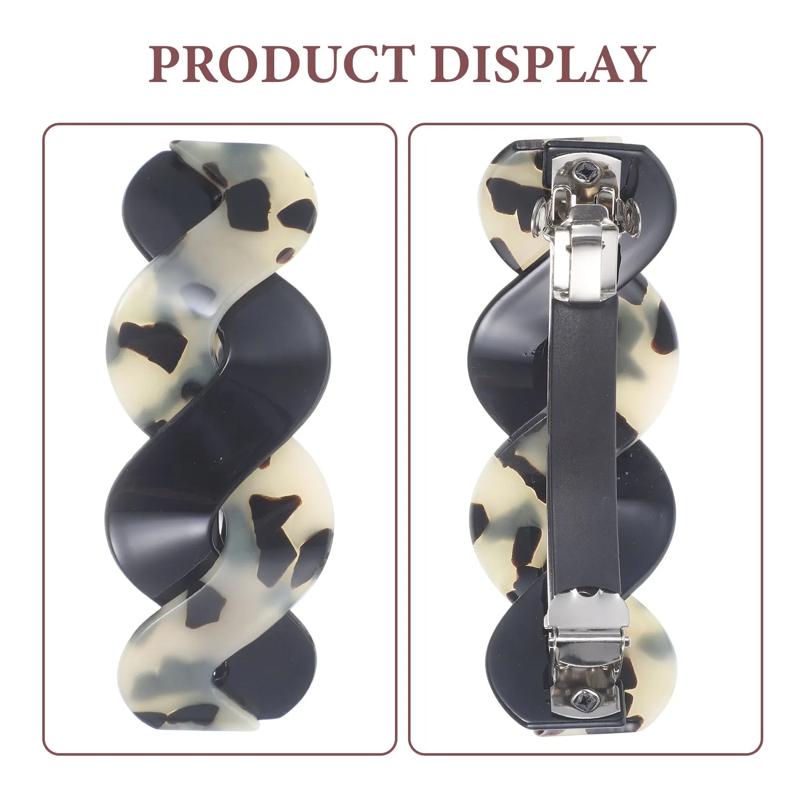 

2Pcs Large Acrylic Hair Clips Tortoise Shell Colors Spring Barrettes for Face Washing Makeup Ponytail Holder Hair Accessories