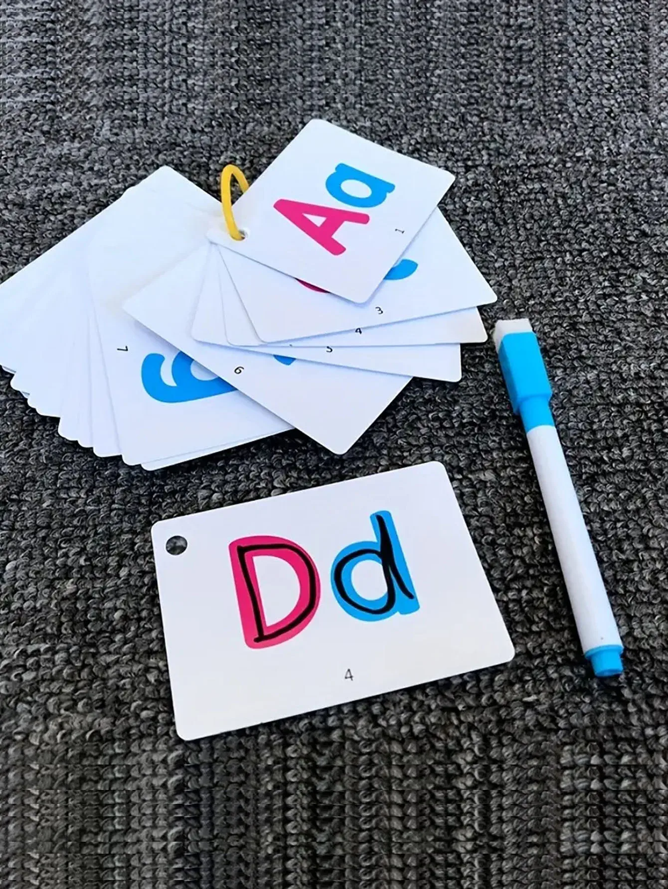 

Wipe-able Alphabet Fun Cards Toy, Early Learning Educational Uppercase Lowercase Letters Gift For Kids, Spelling Animal Cartoon