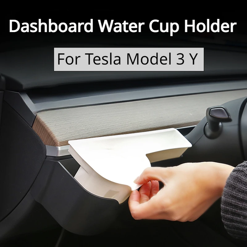 

Storage Box for Tesla Model 3 Y Dashboard Water Cup Holder Front Instrument Panel Stowing Tidying LHD Car Accessories 2021-2023