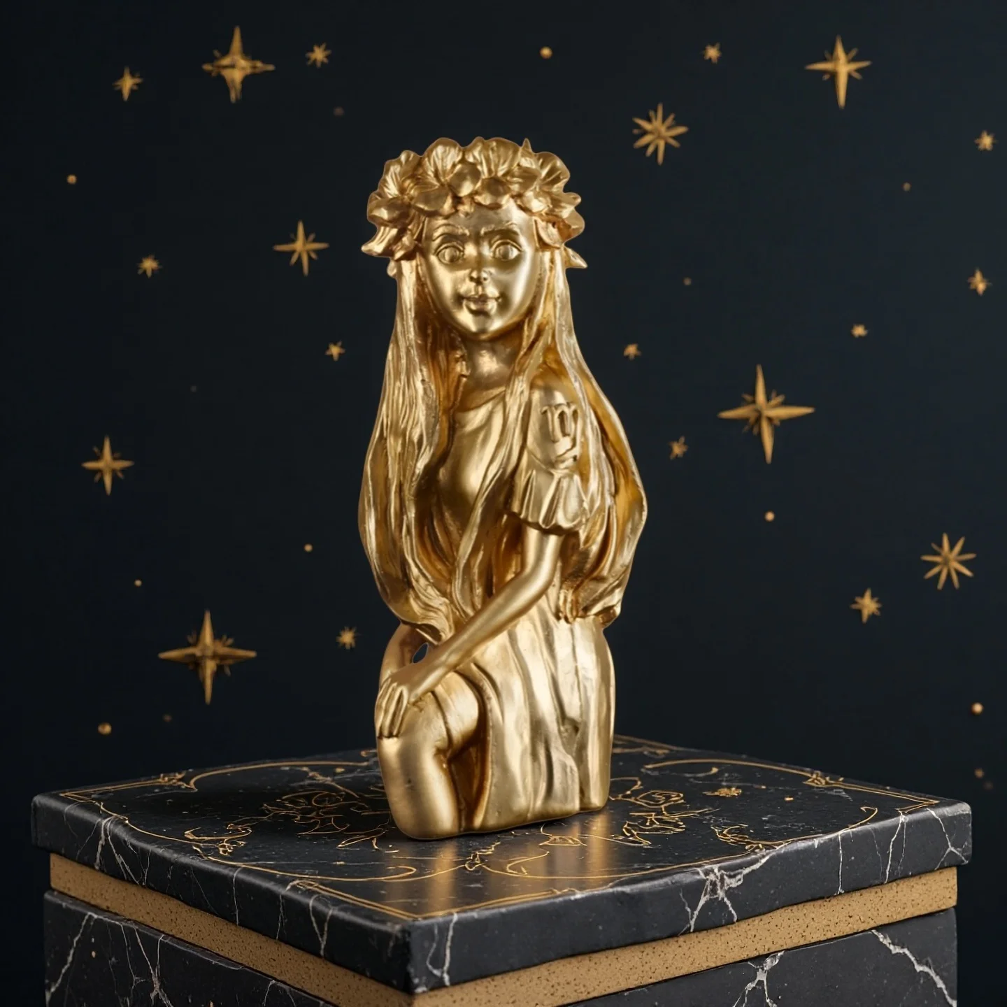 Creative Constellation Statues 12 Zodiac Sign Virgo Gold Angel Figurine Nordic Indoor Desktop Bookshelf Ornament Birthday Gifts