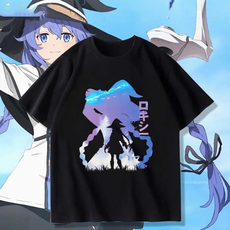 Mushoku Tensei Anime Merchandise Roxy Kurzarm-T-Shirt, Sommer-Unisex-Kleidung, Anime, trendig, atmungsaktiv
