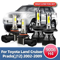 Lampe de sauna LED H4 Hi/Lo, ampoule + antibrouillard 9006, 12V, kit de voiture pour Toyota Land Cruiser Prado(J12), 2002, 2003, 2004, 2005, 2006, 2007, 2008, 2009
