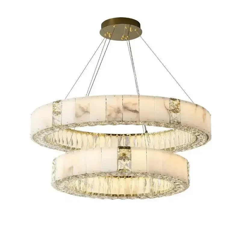 

Marble chandelier modern simple living room dining room light natural marble high-end atmosphere