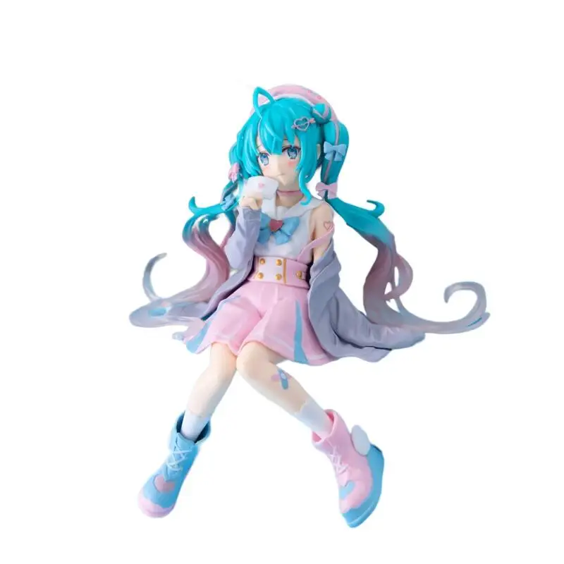 Genuino Furyu Hatsune Miku tapón de fideos pijamas de oreja ropa de marinero de toro Cyber neón en Stock modelo de figura de Anime Original