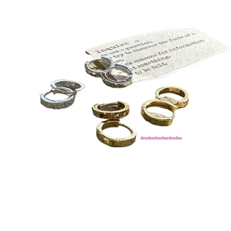 

S925 серебро сверкающий дробленый лед пряжка для ушей корейская версия корейский стиль простые украшения для ушей