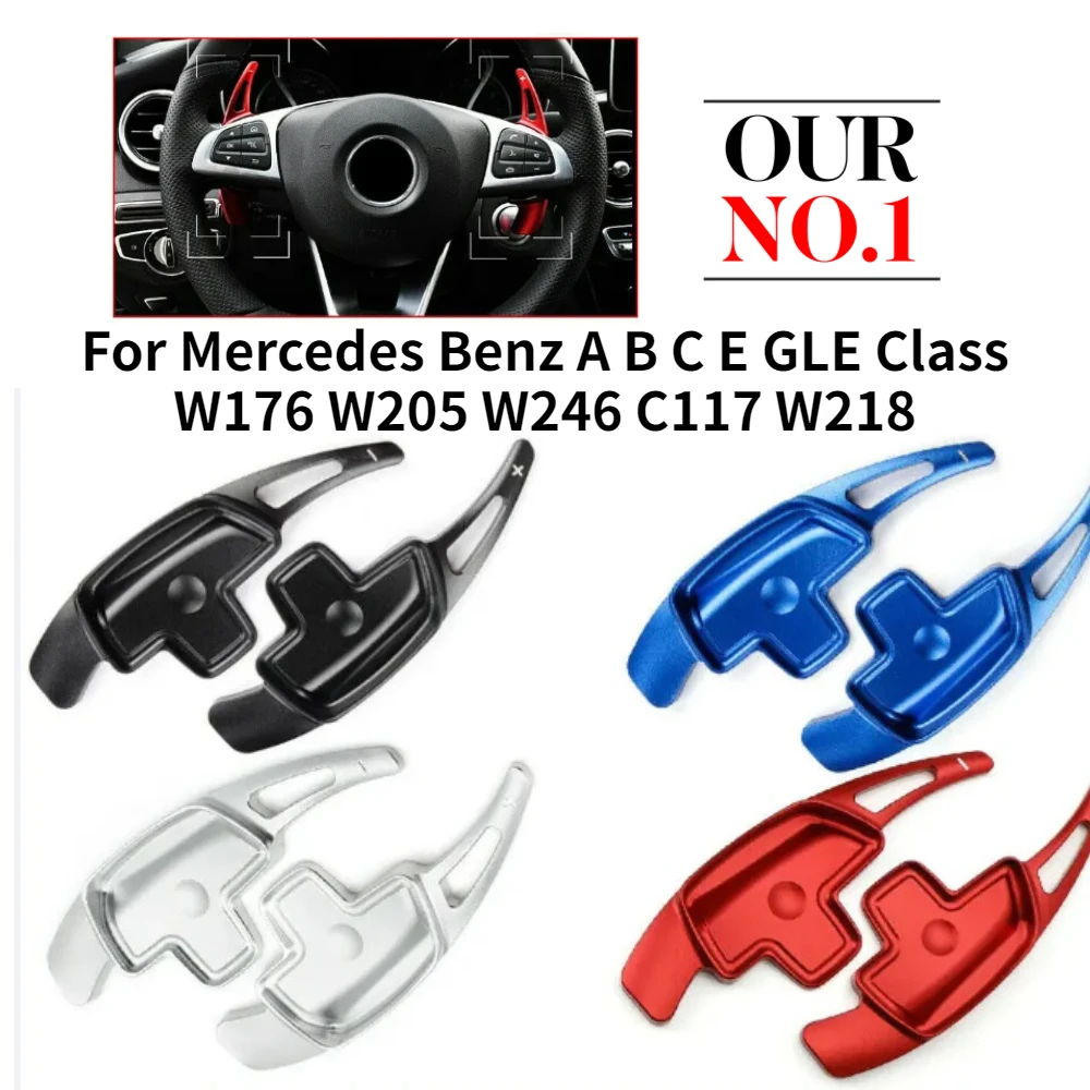 

2PCS Car Steering Wheel Paddle Shifter Extension Aluminum for Mercedes Benz A B C E GLE Class W176 W205 W246 C117 W218