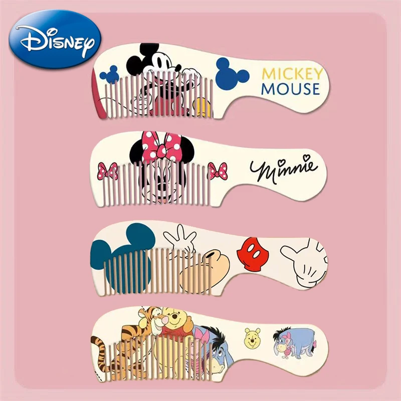 Disney Mini Bangs Combs Mickey Minnie Pooh Bear Cartoon Plastics Hair Brush Hairdressing Tool Accessories Portable Kid Girl Gift